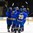 GRAND FORKS, NORTH DAKOTA - APRIL 15: Team Sweden celebrates after a first period goal against Latvia during preliminary round action at the 2016 IIHF Ice Hockey U18 World Championship. (Photo by Matt Zambonin/HHOF-IIHF Images)

